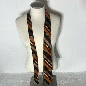 Vintage Sears Premiere Orange Brown Striped Neck Tie